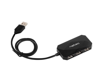 Hub USB NATEC Czytnik USB 2.0 NATEC LOCUST 4-PORTY Czarny